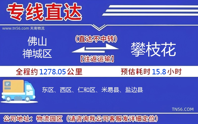 拉萨禅城区到攀枝花物流公司