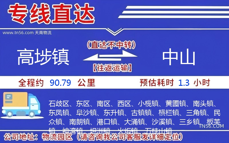 高埗镇到榆林物流公司
